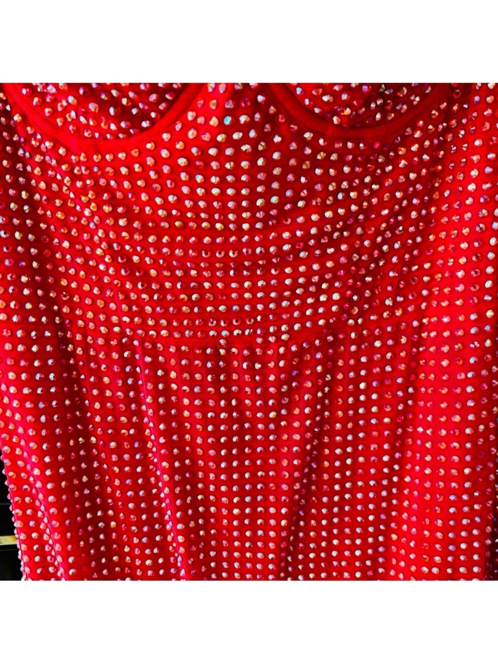 Oh Polly Ines Mini Dress in Red with once size 10 - Picture 4 of 6